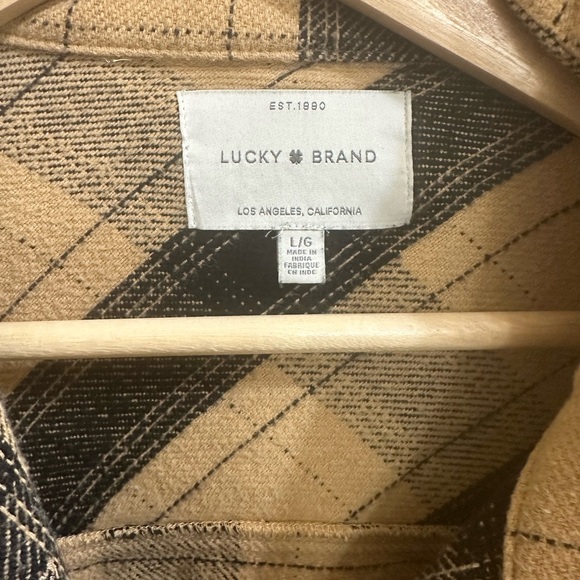 Lucky Brand Women's Black & Cream Plaid Shacket with Pockets Size L - Picture 3 of 3